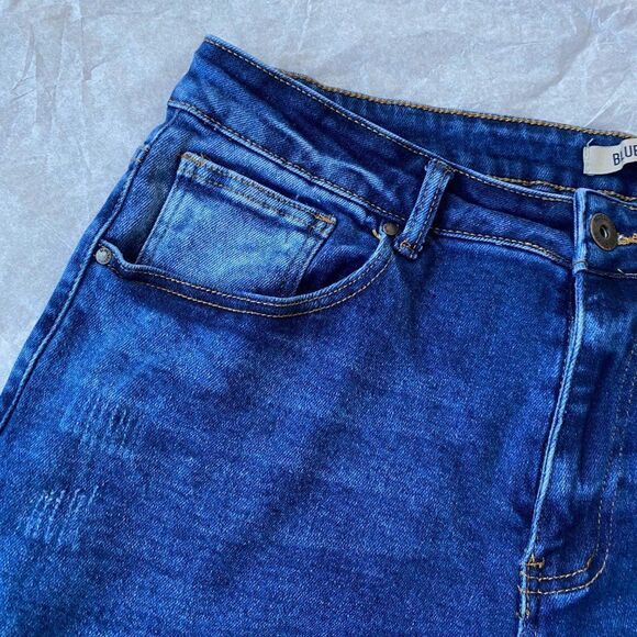 Blue Saavy Womens Blue Denim Dark Washed Ankle Length Jeans SZ 22 - Picture 7 of 12